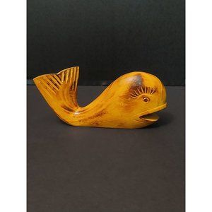 Vintage wooden whale, handcarved whale, whale decor, beach deco, nautical theme